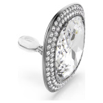 Una Angelic clip earrings Cushion cut, White, Ruthenium plated